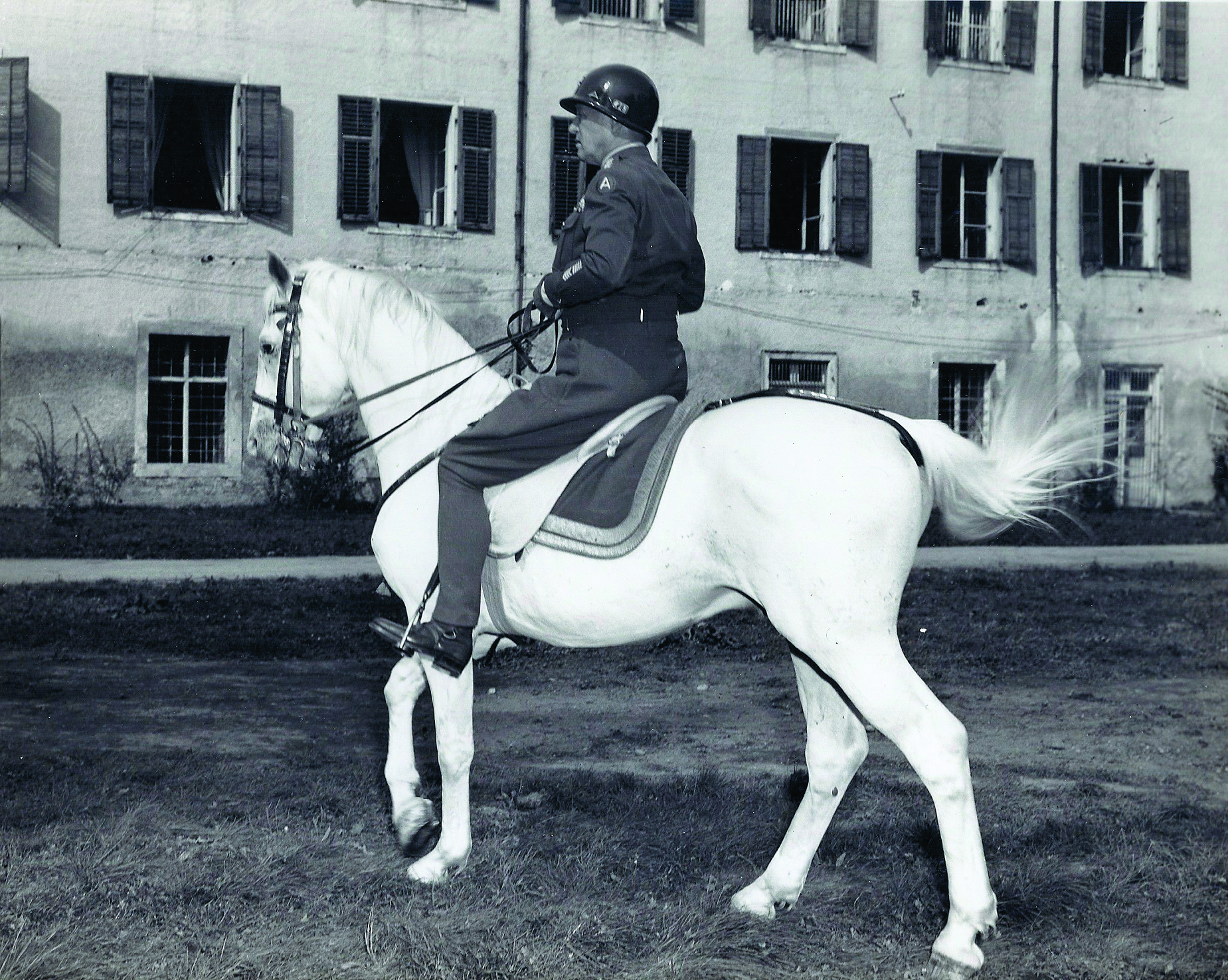 Patton riding a Lipazzaner